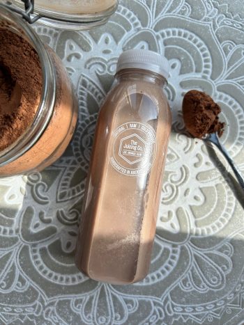 330ml bottle of Chocolate Reishi Mylk made with organic coconut milk, cacao, maple syrup and reishi mushroom